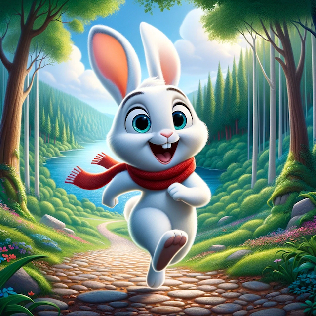 Hoppy running in the forest